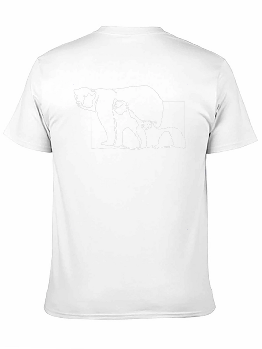 Bear Family Line Art Black Graphic Tee