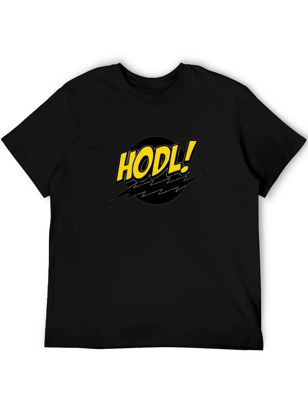 HODL! Comic Style Black Crypto T-Shirt