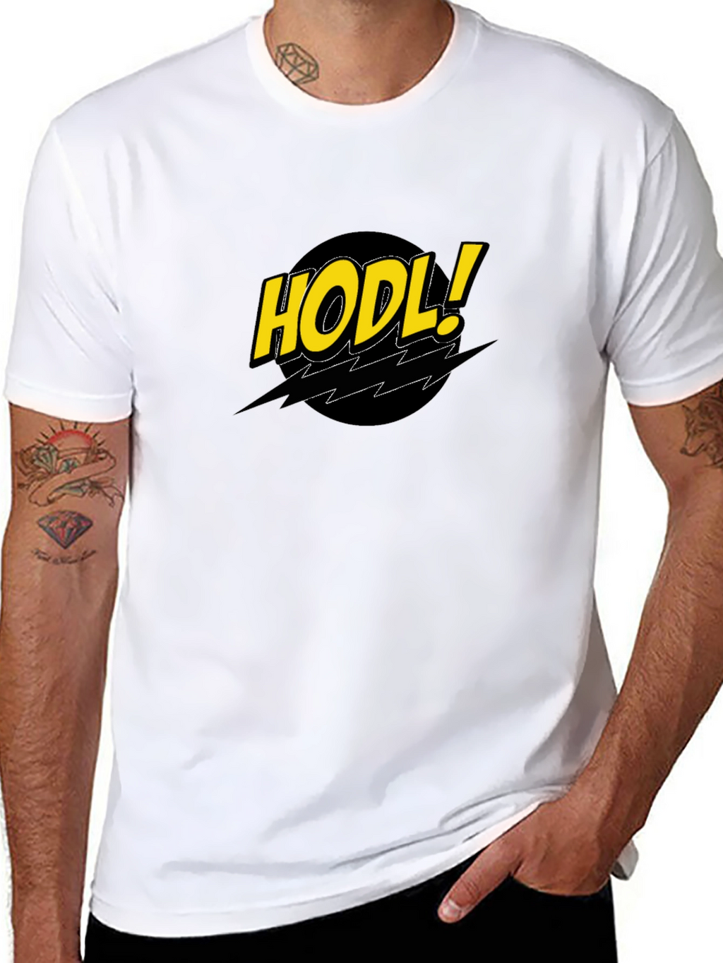 HODL! Comic Style Black Crypto T-Shirt