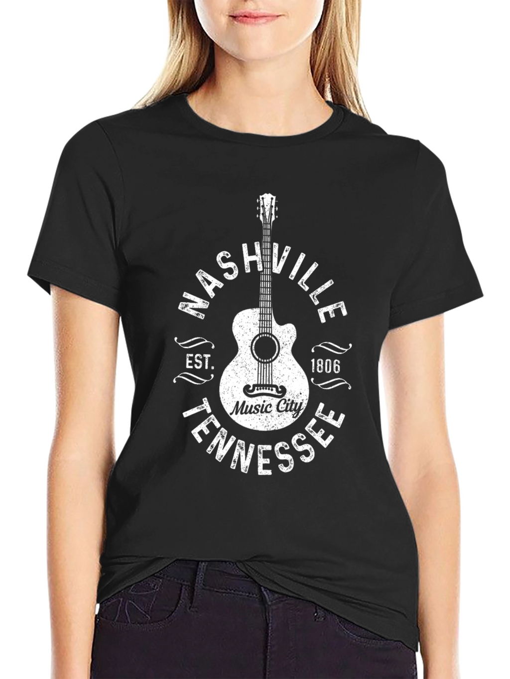 Nashville Tennessee Music City Guitar T-Shirt