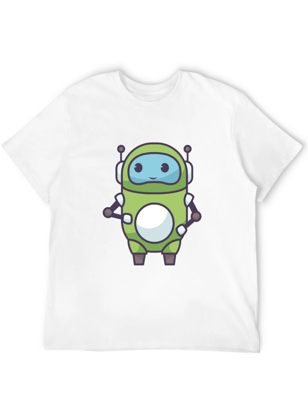 Green Robot Graphic Tee - Fun Tech Style