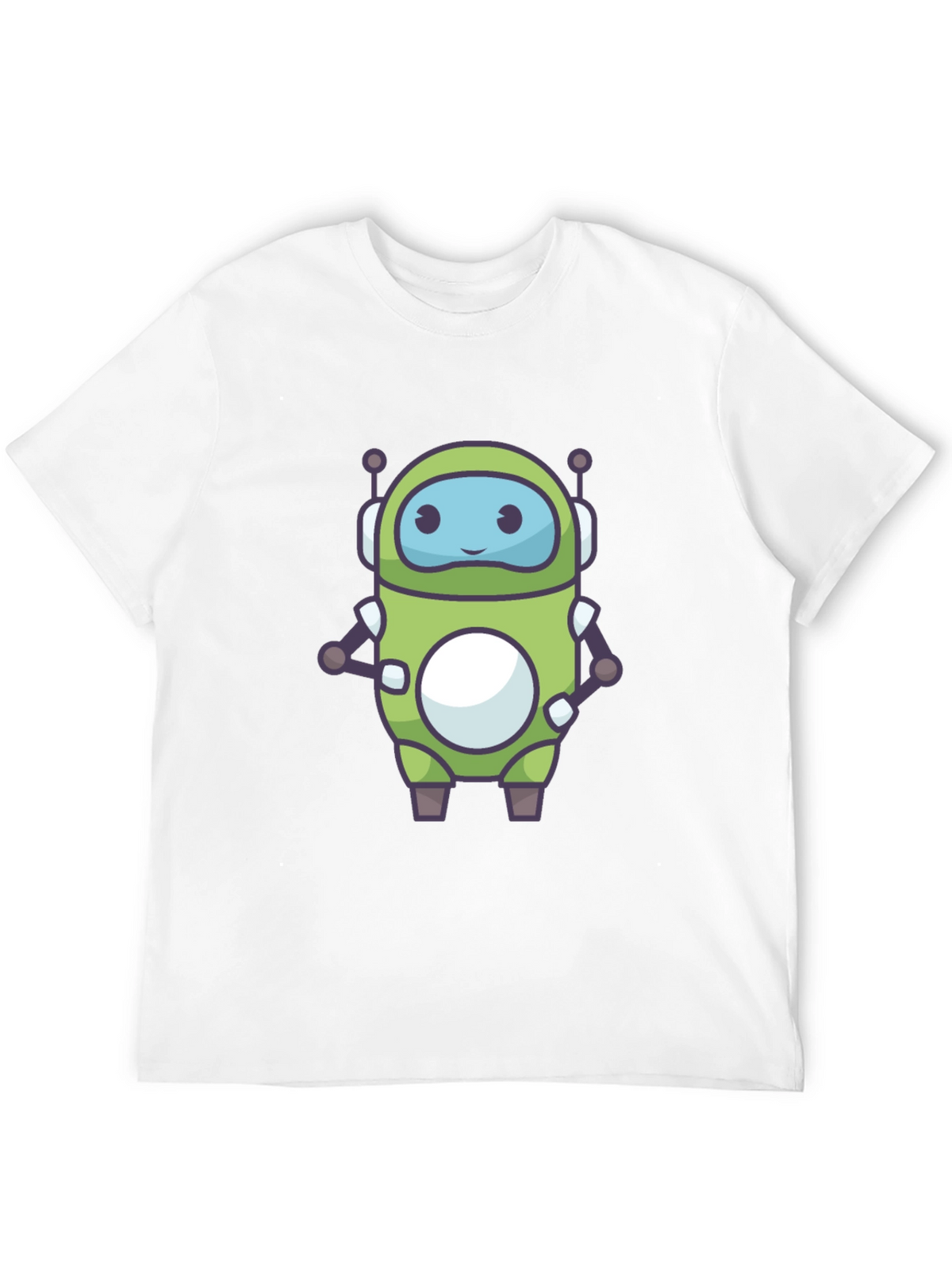 Green Robot Graphic Tee - Fun Tech Style