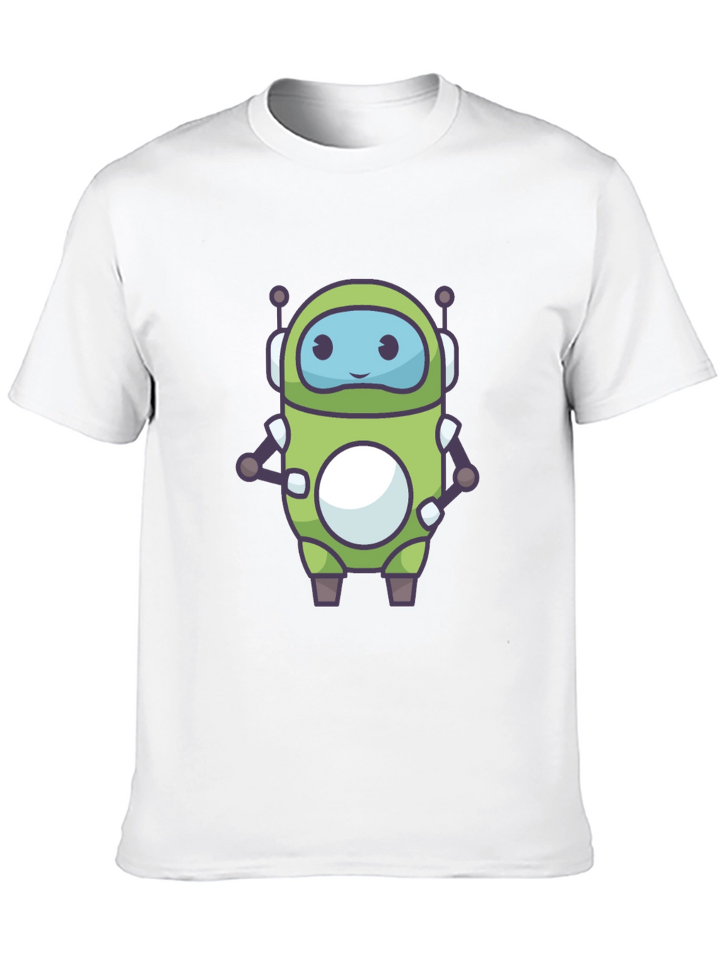 Green Robot Graphic Tee - Fun Tech Style