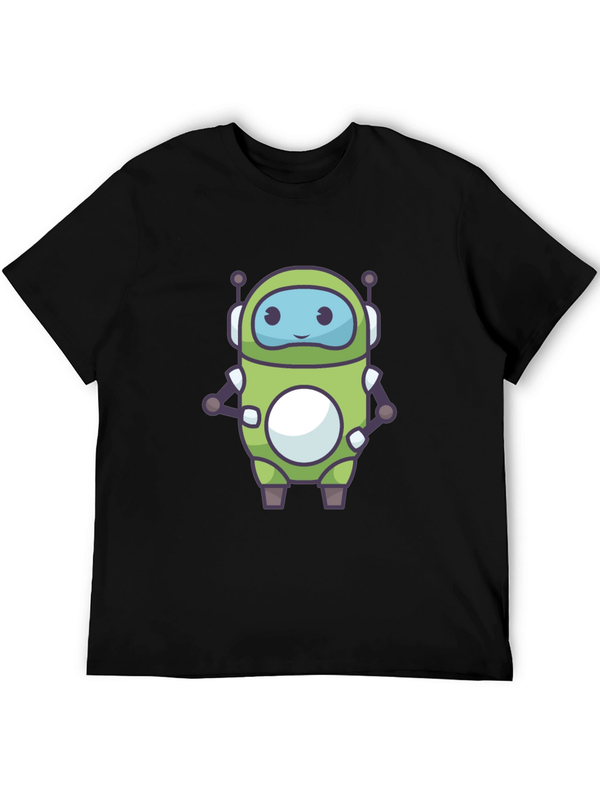 Green Robot Graphic Tee - Fun Tech Style