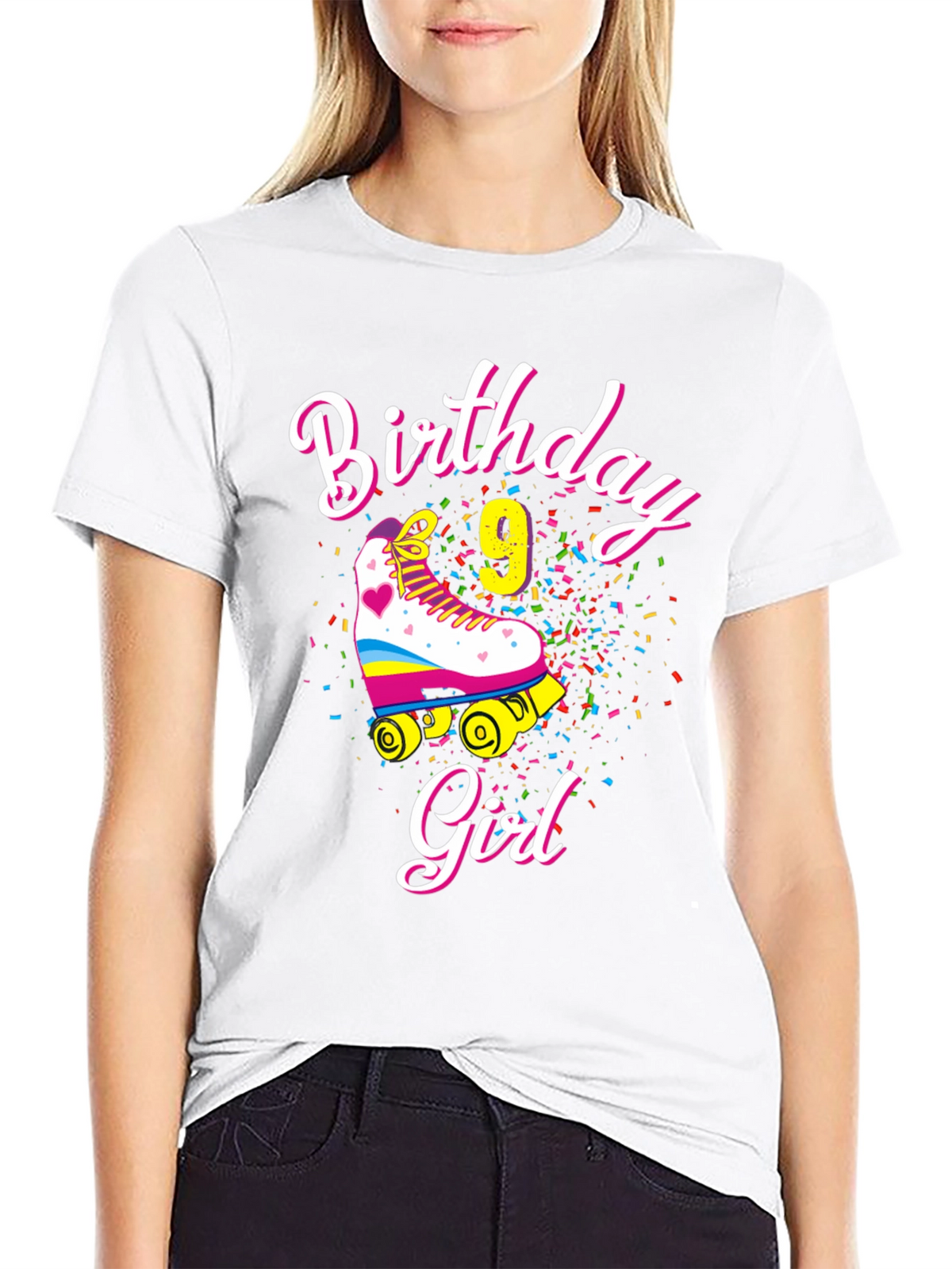 Birthday Girl 9 Roller Skate T-Shirt