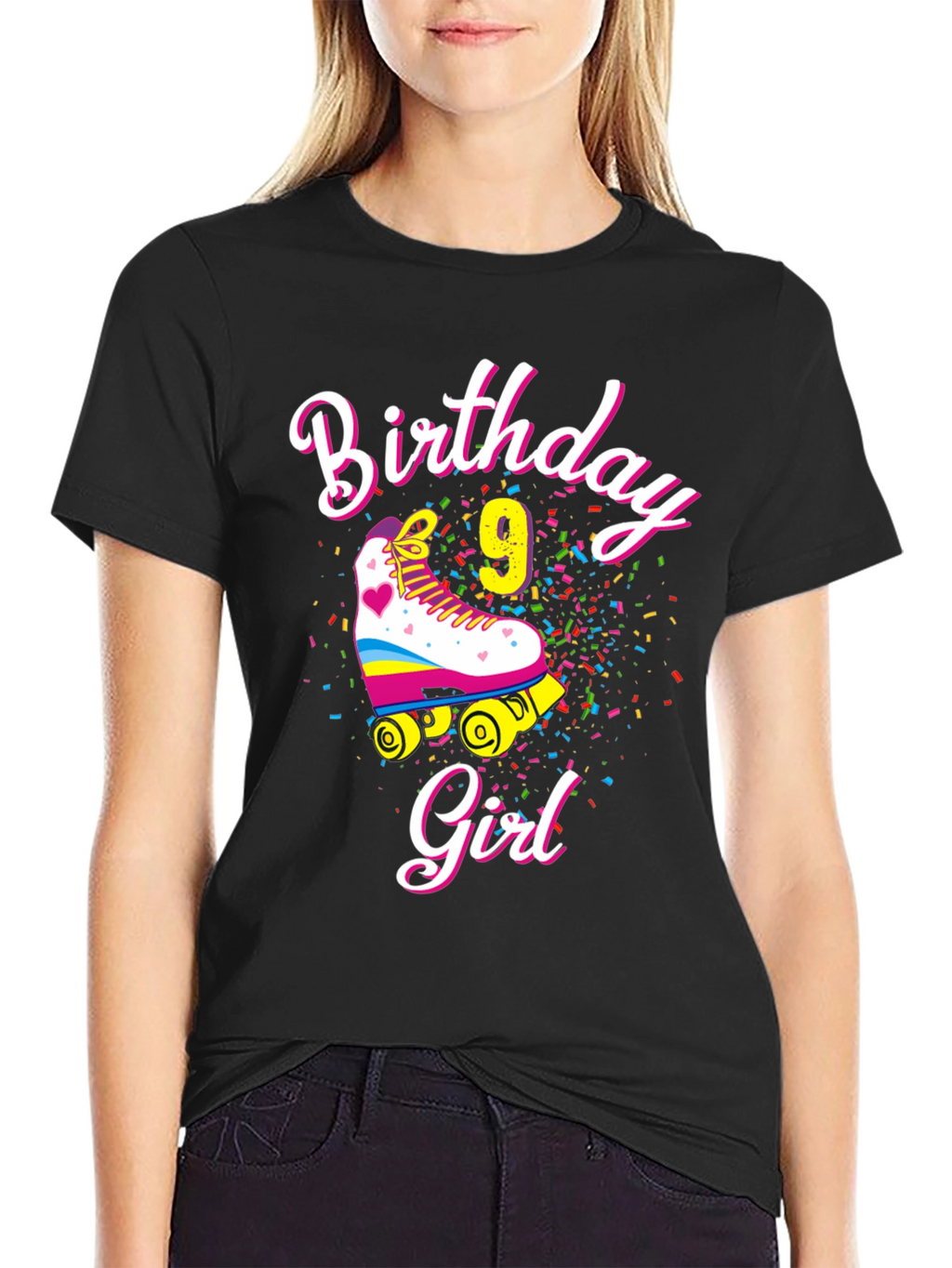 Birthday Girl 9 Roller Skate T-Shirt
