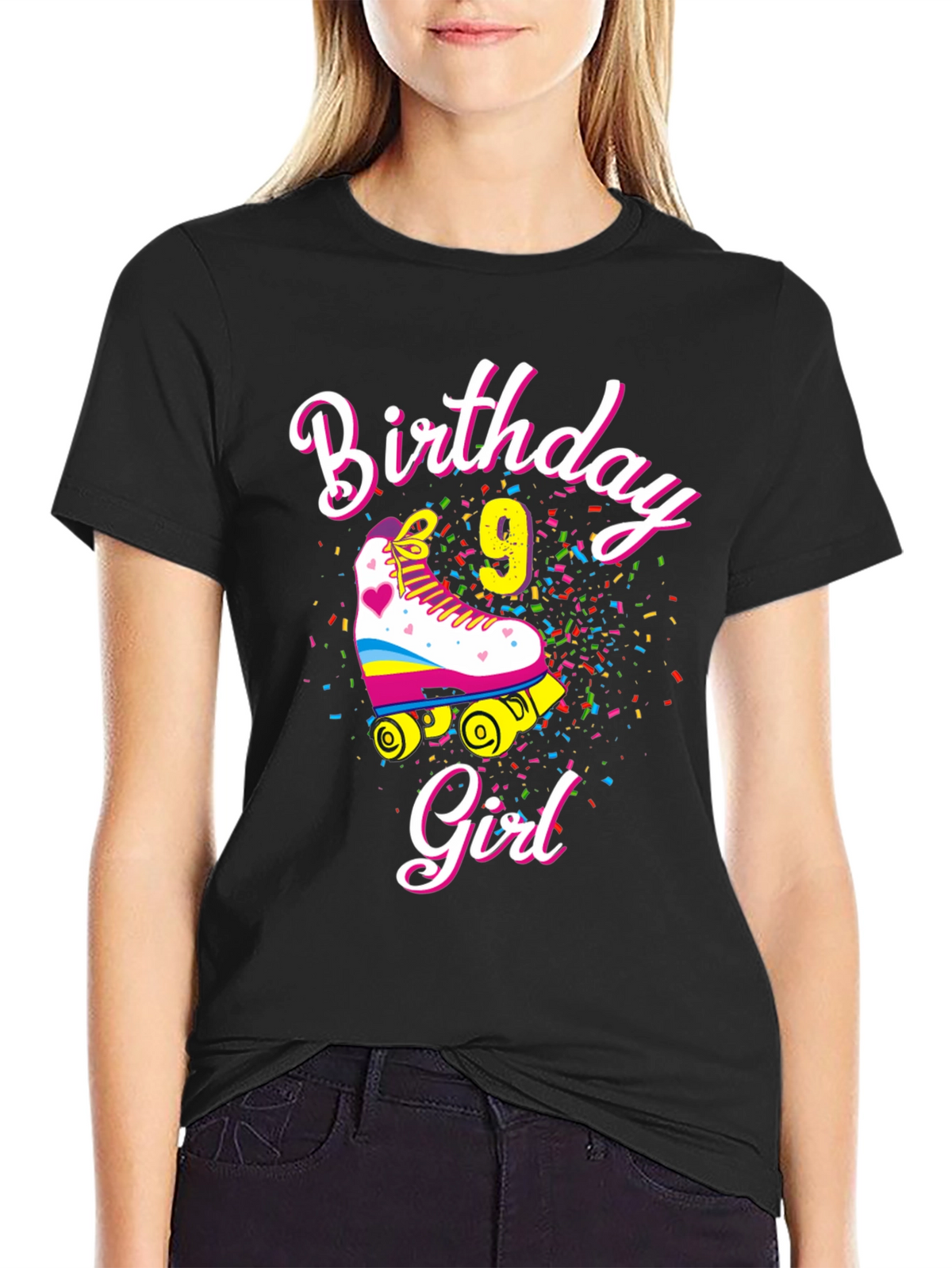 Birthday Girl 9 Roller Skate T-Shirt