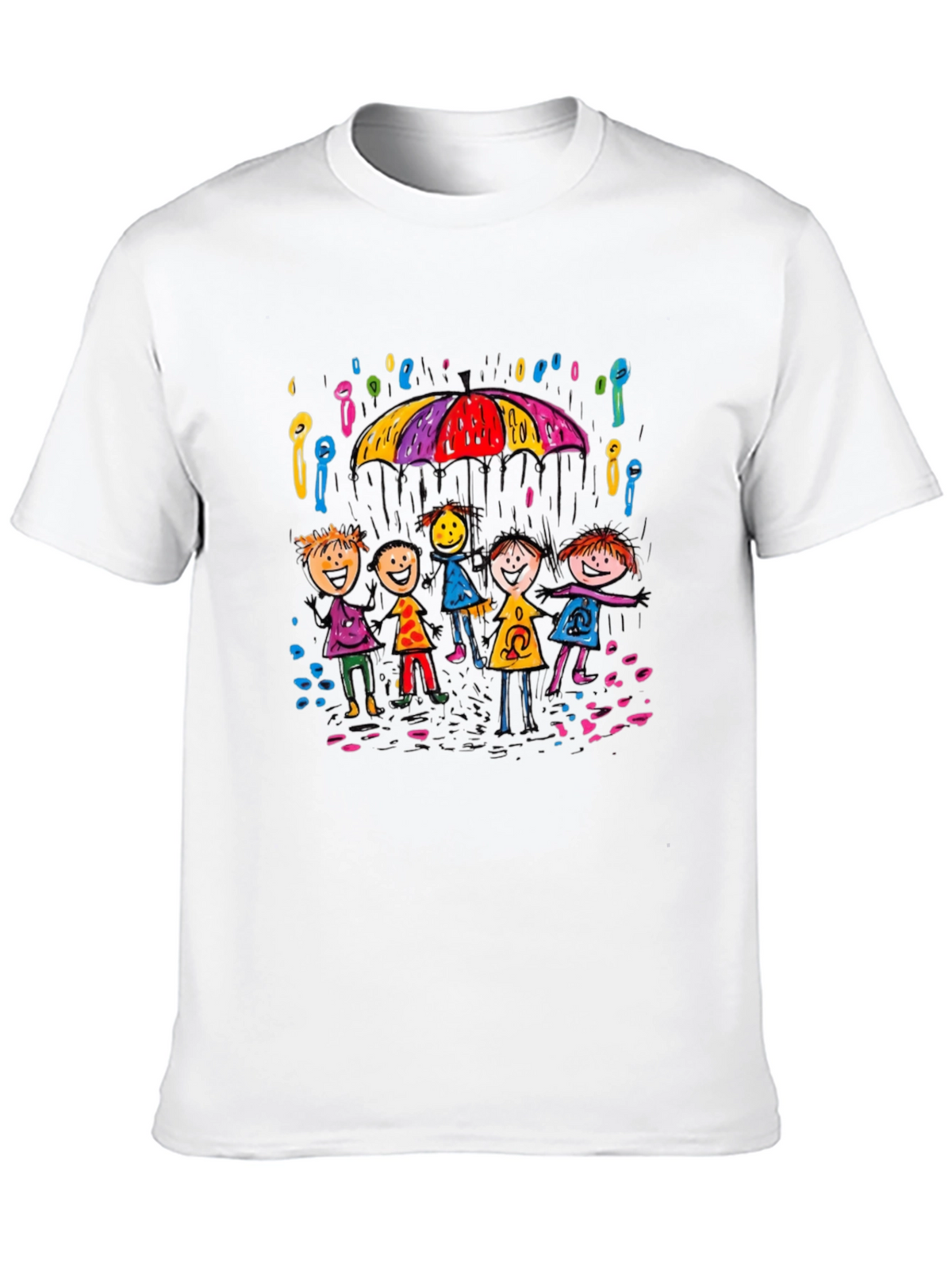 Rainy Day Kids T-Shirt - Black Crew Neck