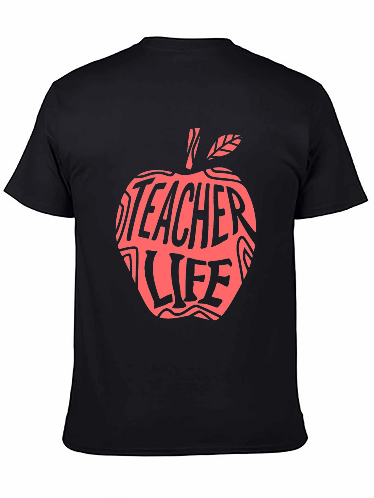 Teacher Life Apple Graphic Tee - Black