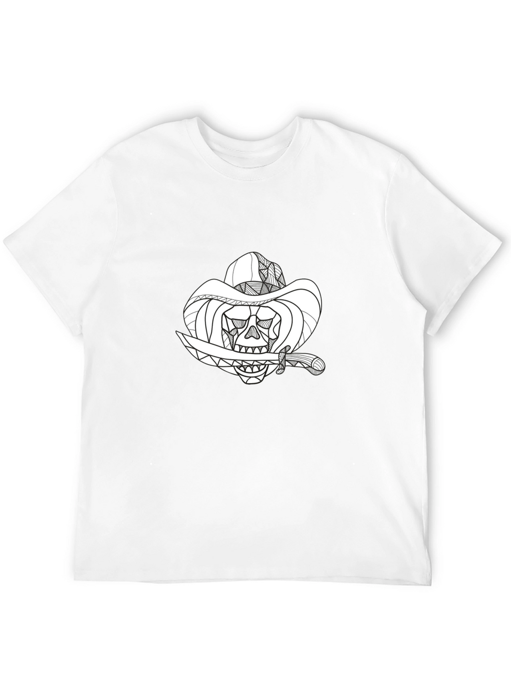 Black Skull Cowboy Graphic T-Shirt