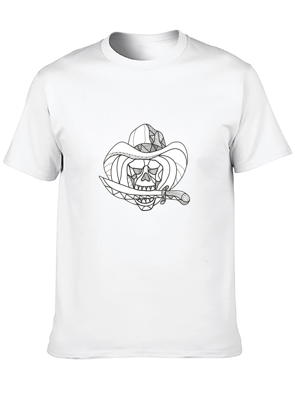 Black Skull Cowboy Graphic T-Shirt
