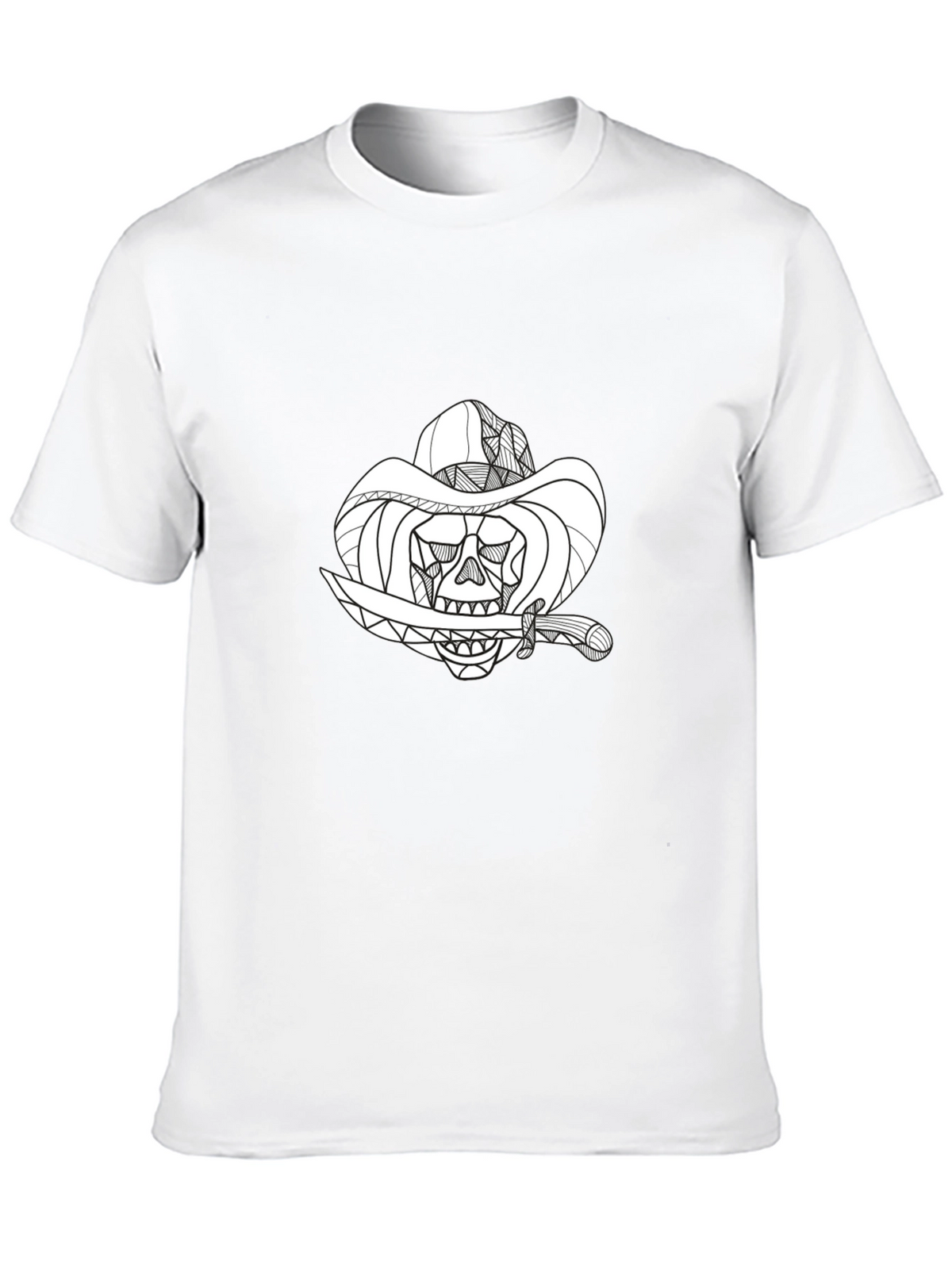 Black Skull Cowboy Graphic T-Shirt