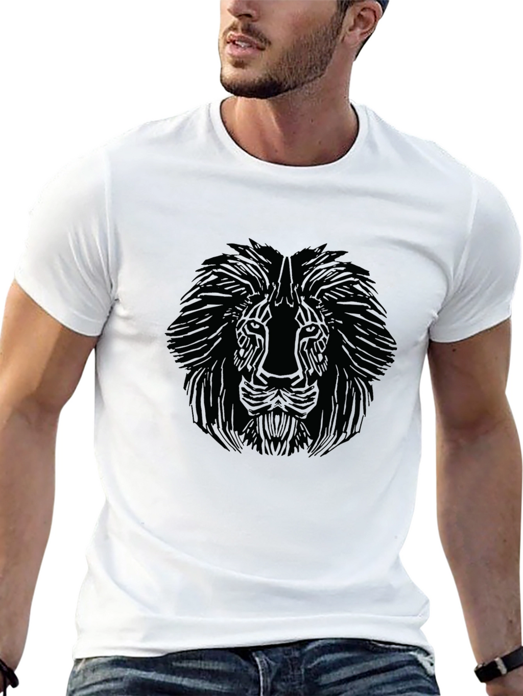 Black Lion Graphic Tee - Mens Stylish T-Shirt