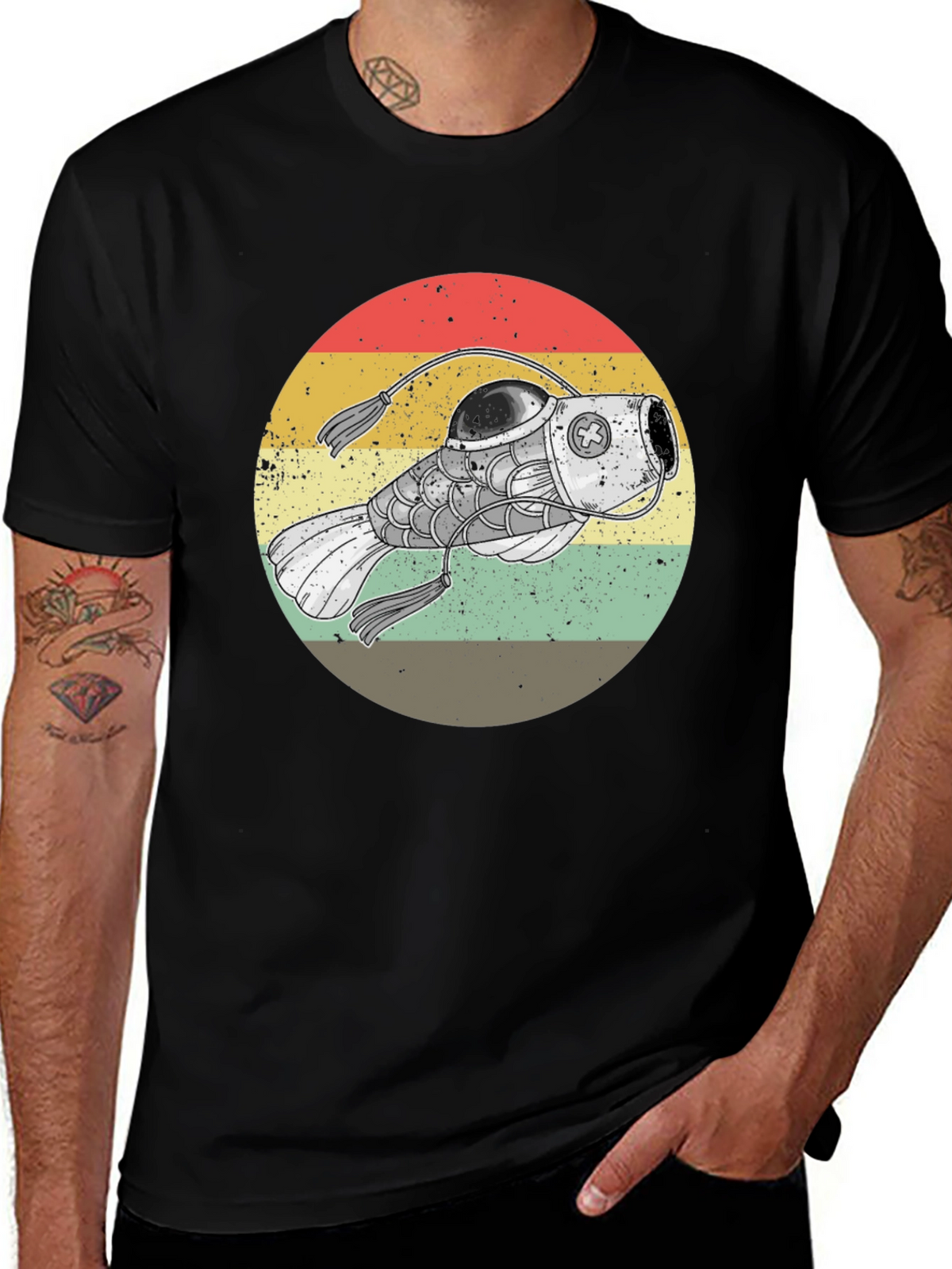 Retro Steampunk Angler Fish Graphic Tee