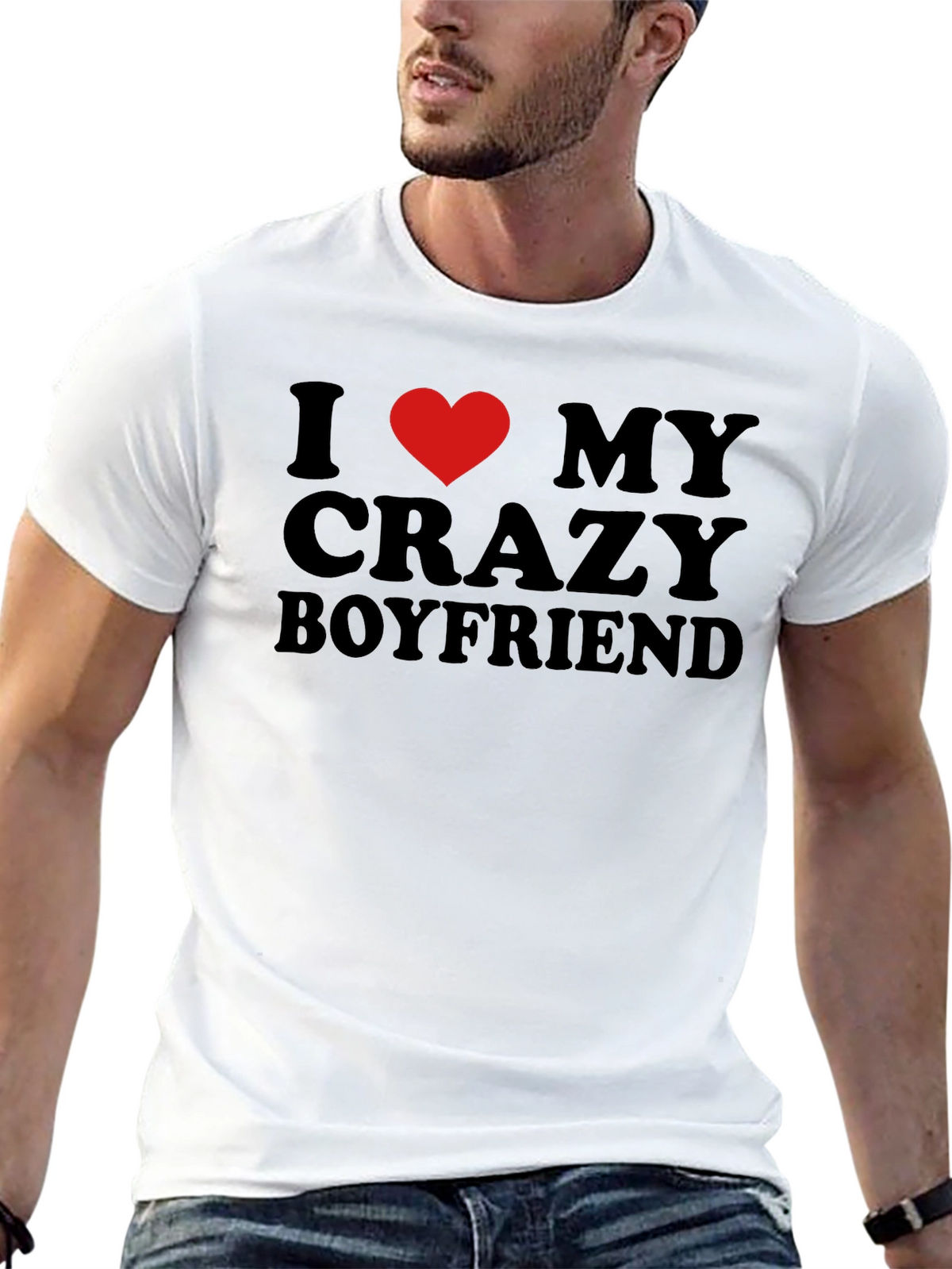 I Heart My Crazy Boyfriend - Novelty T-Shirt