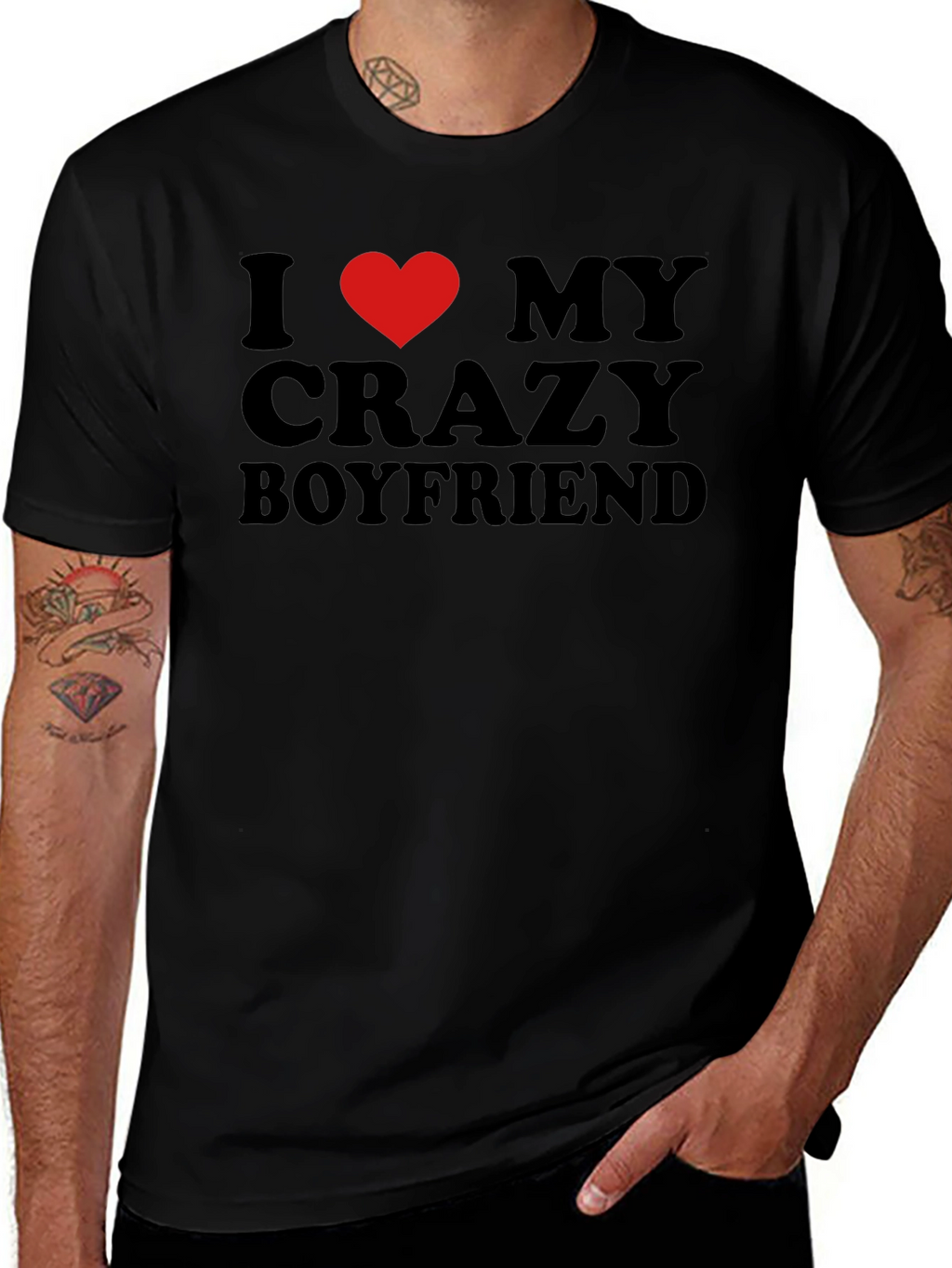 I Heart My Crazy Boyfriend - Novelty T-Shirt
