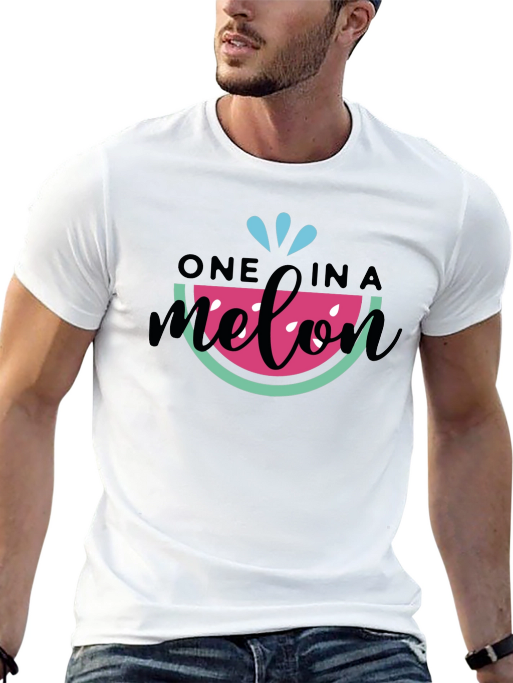 One in a Melon T-Shirt - Black Cotton Tee