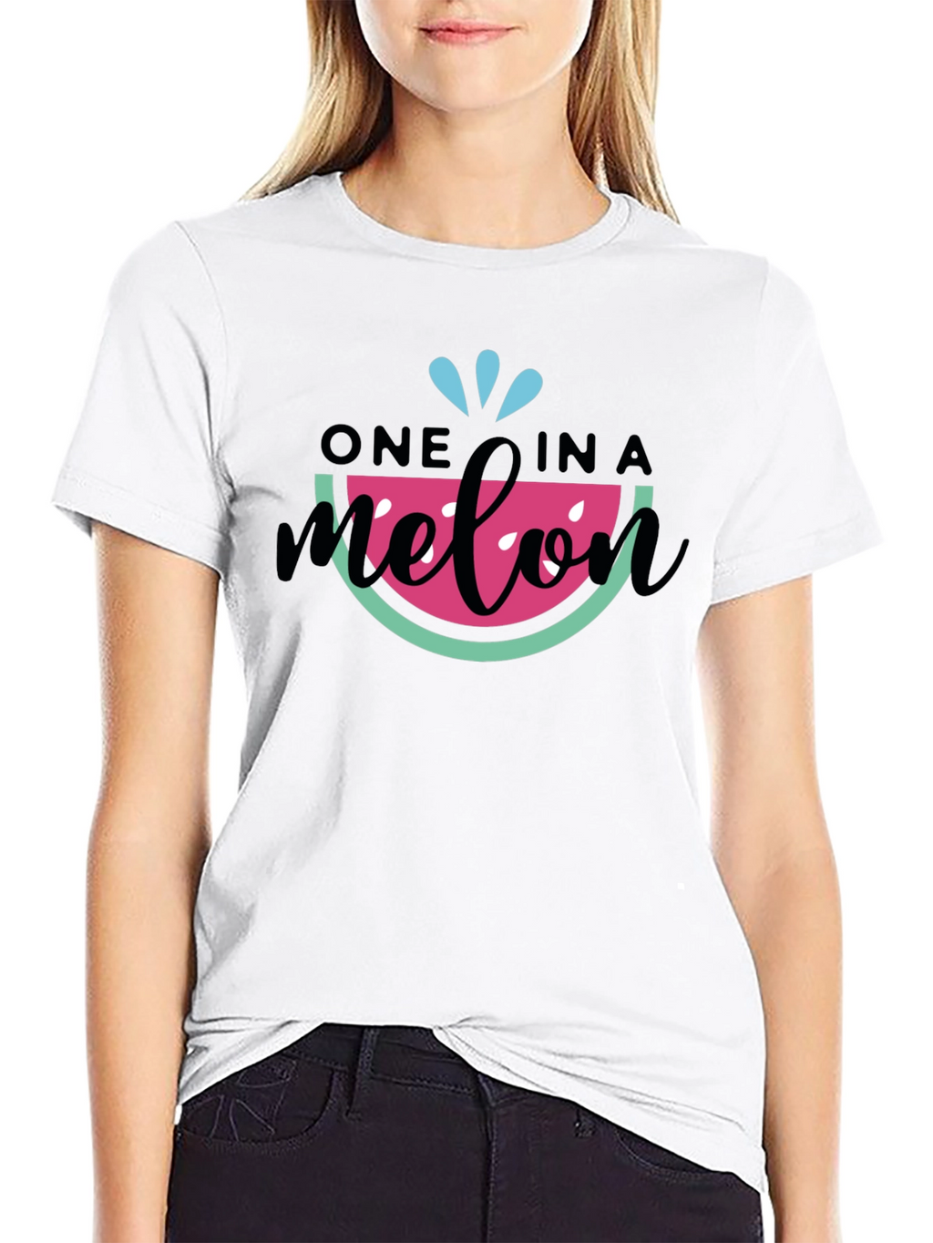 One in a Melon T-Shirt - Black Cotton Tee