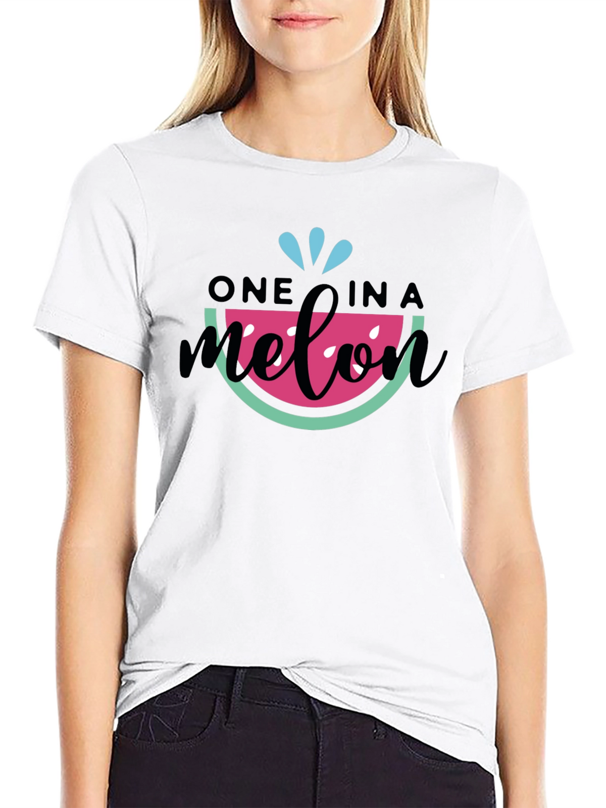 One in a Melon T-Shirt - Black Cotton Tee