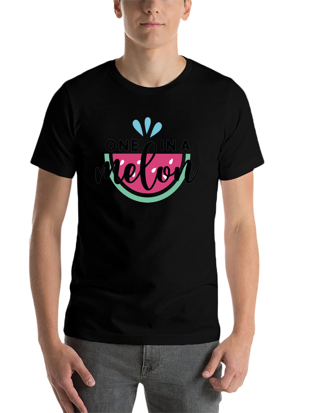 One in a Melon T-Shirt - Black Cotton Tee