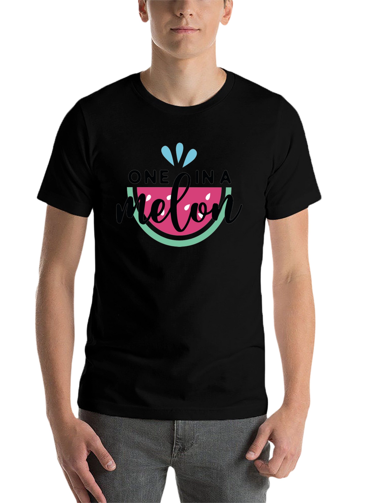 One in a Melon T-Shirt - Black Cotton Tee