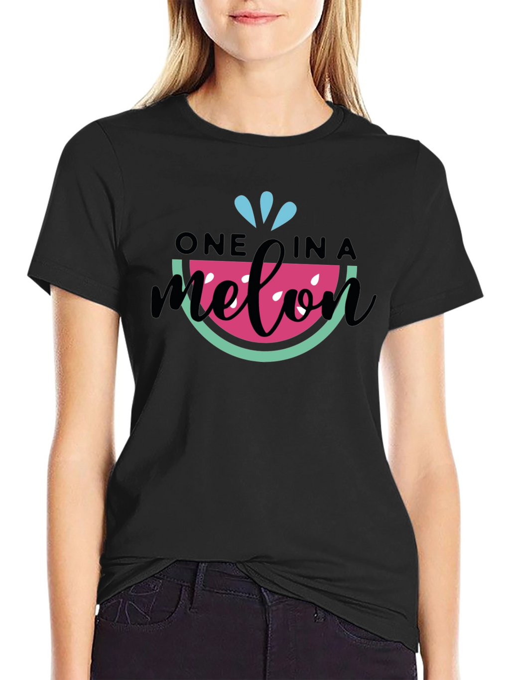 One in a Melon T-Shirt - Black Cotton Tee