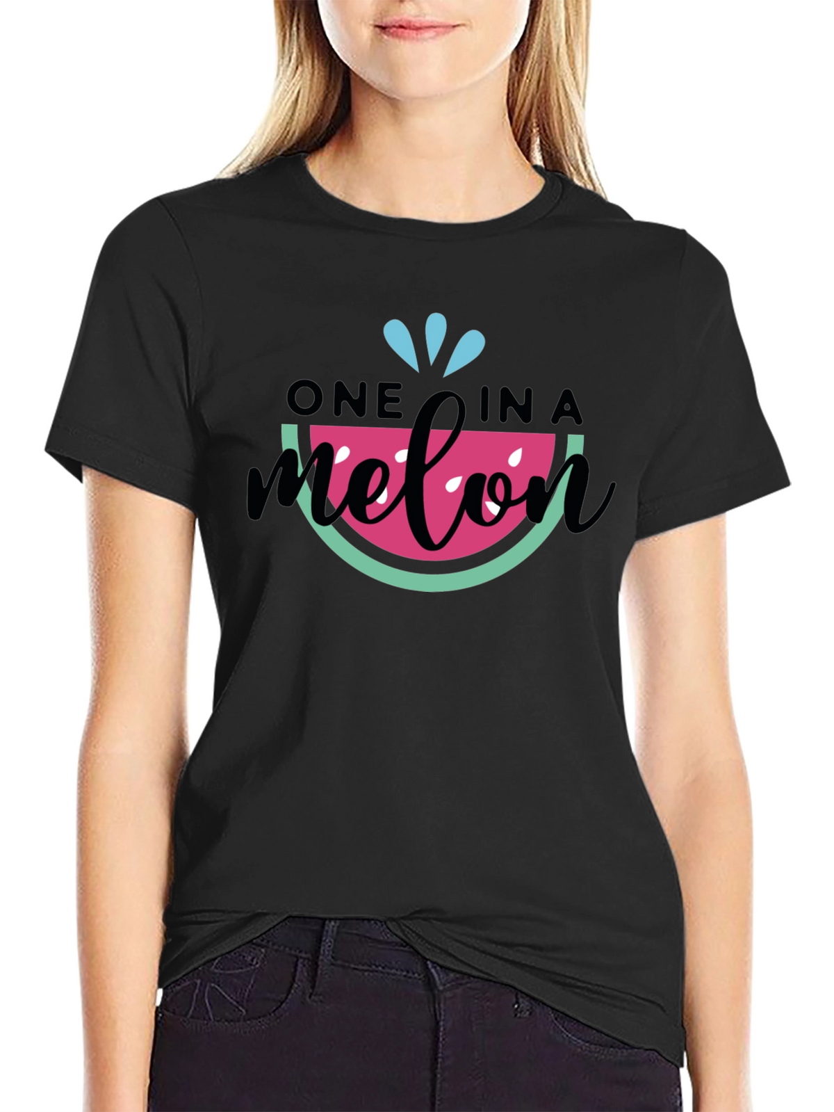 One in a Melon T-Shirt - Black Cotton Tee