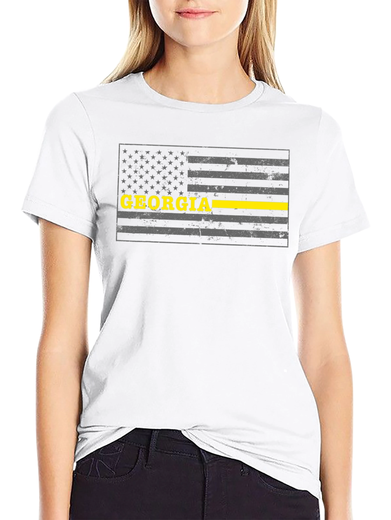 Georgia Thin Yellow Line Flag T-Shirt