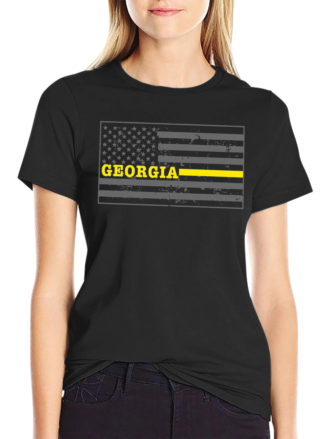 Georgia Thin Yellow Line Flag T-Shirt