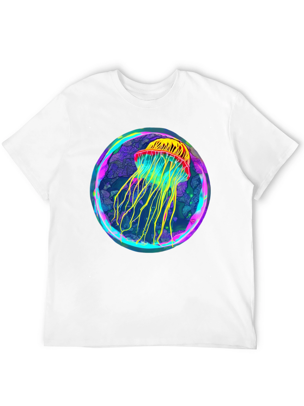 Neon Jellyfish Graphic Black Tee