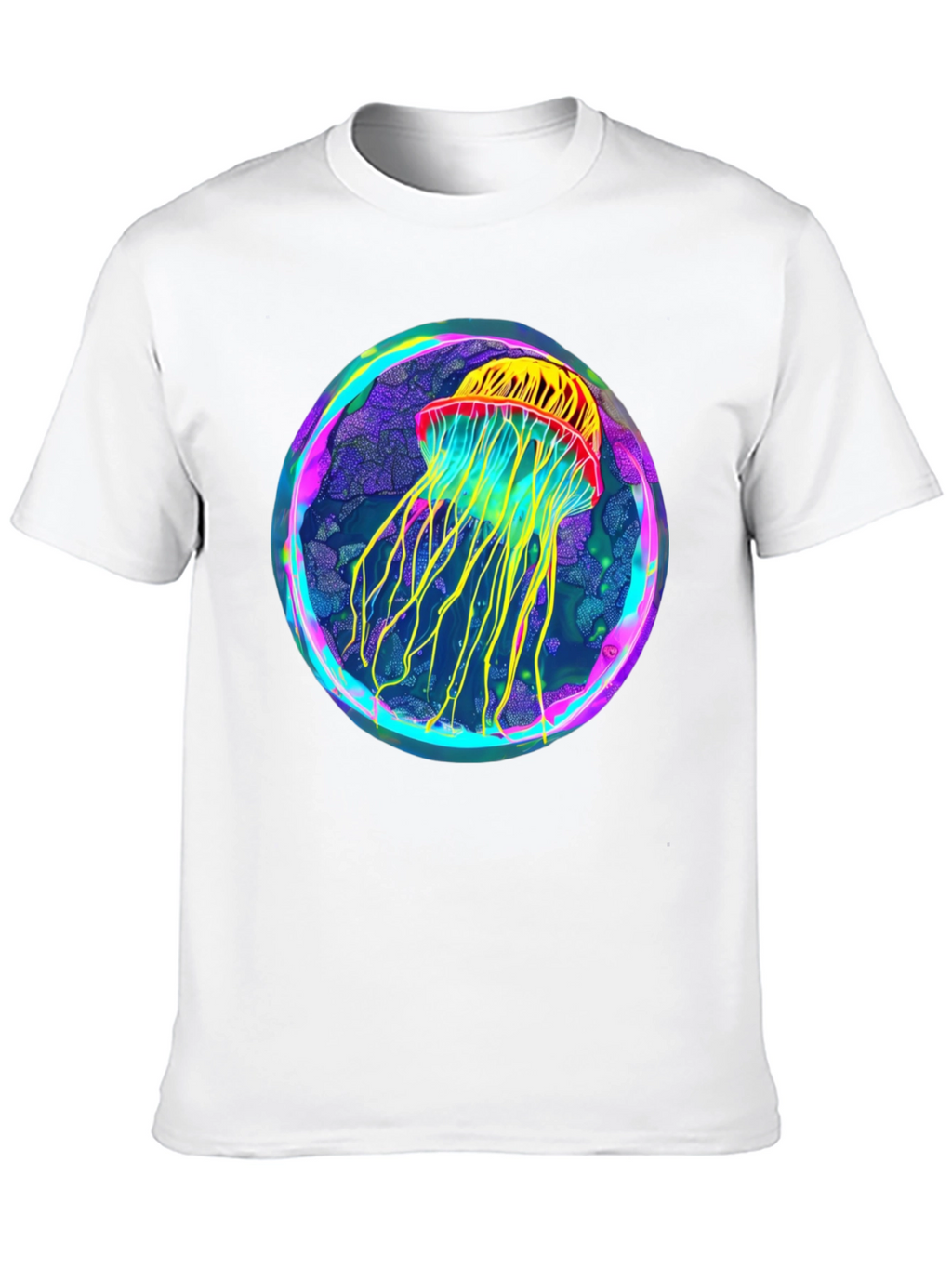 Neon Jellyfish Graphic Black Tee