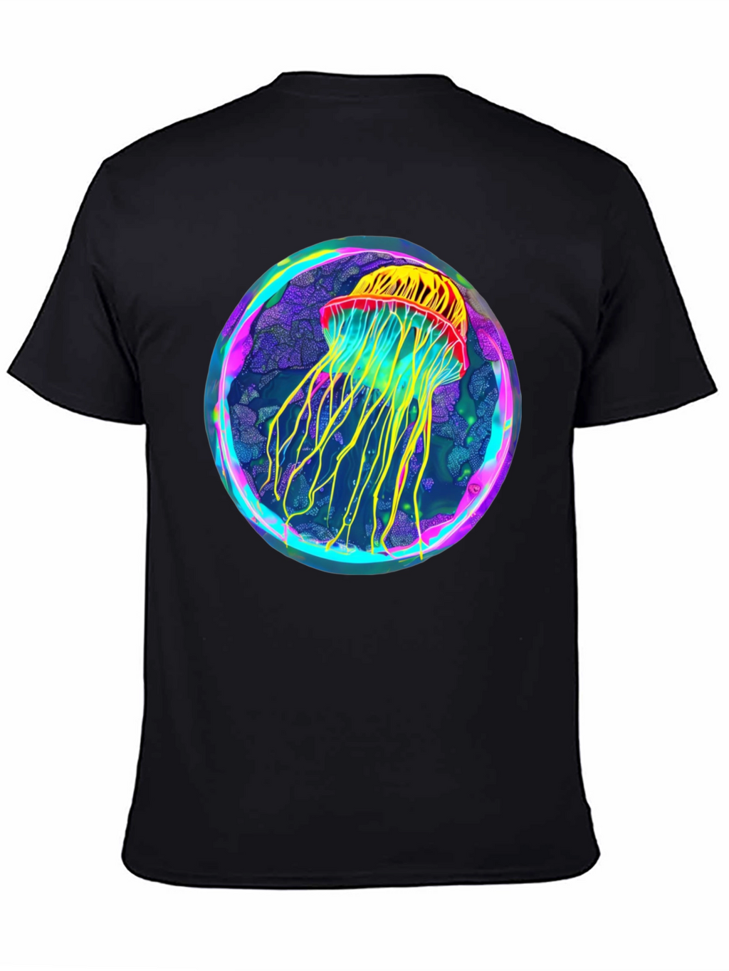 Neon Jellyfish Graphic Black Tee