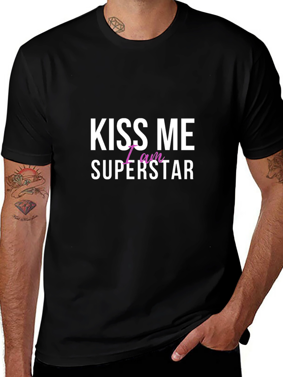 Kiss Me I am Superstar Graphic T-Shirt