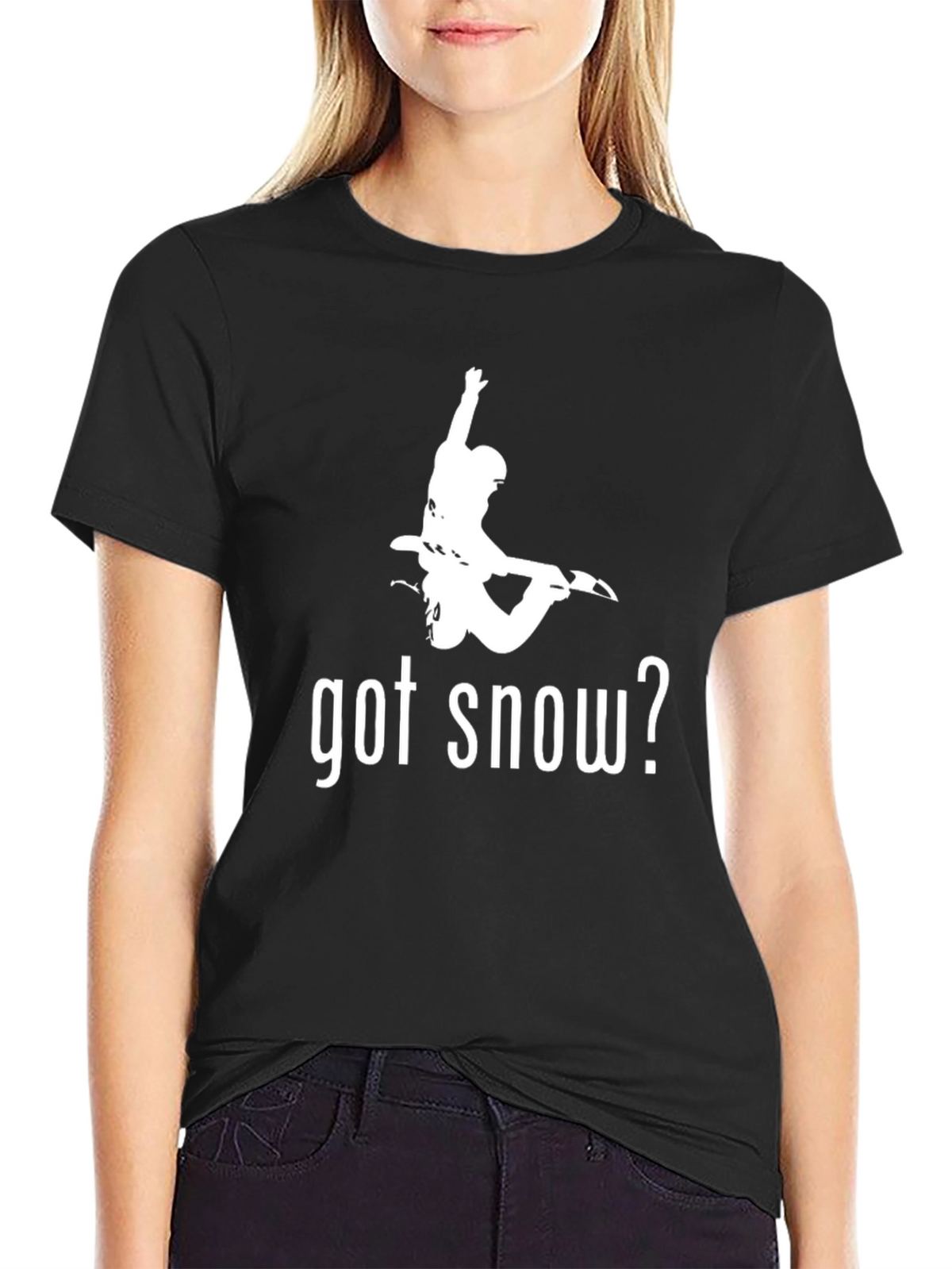 Got Snow? Black Graphic Print T-Shirt
