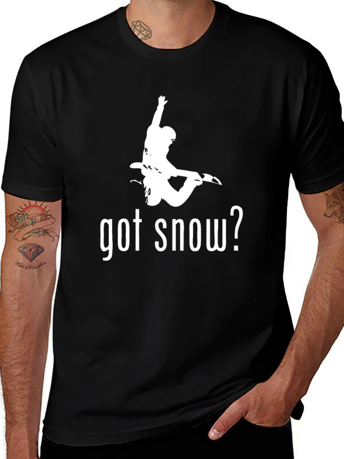 Got Snow? Black Graphic Print T-Shirt