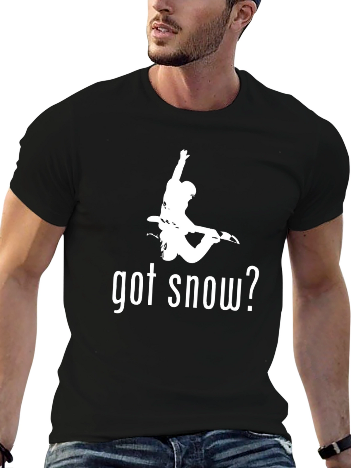 Got Snow? Black Graphic Print T-Shirt