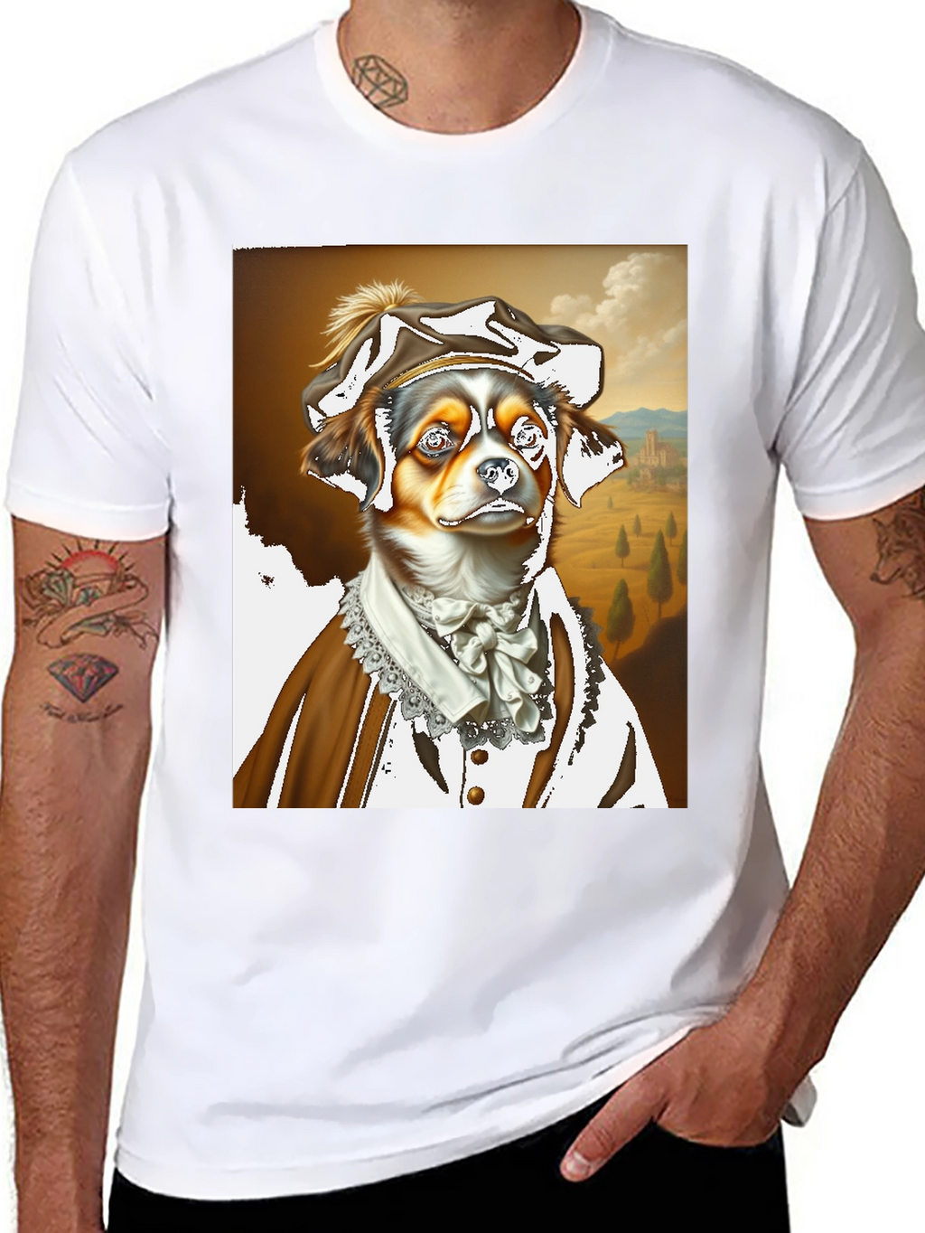 Renaissance Dog T-Shirt - Funny Pet Portrait Tee