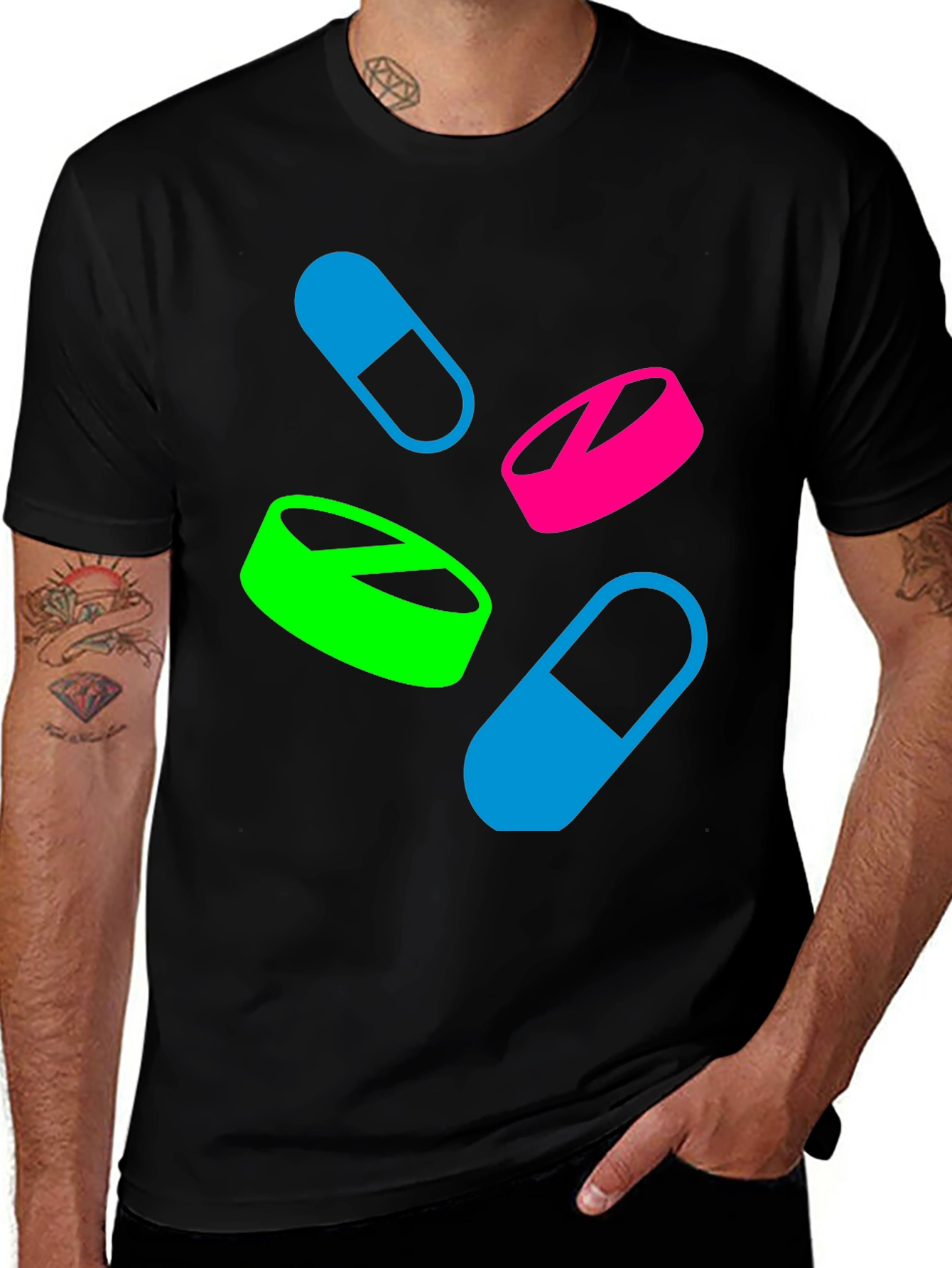 Pills Graphic T-Shirt - Casual Wear