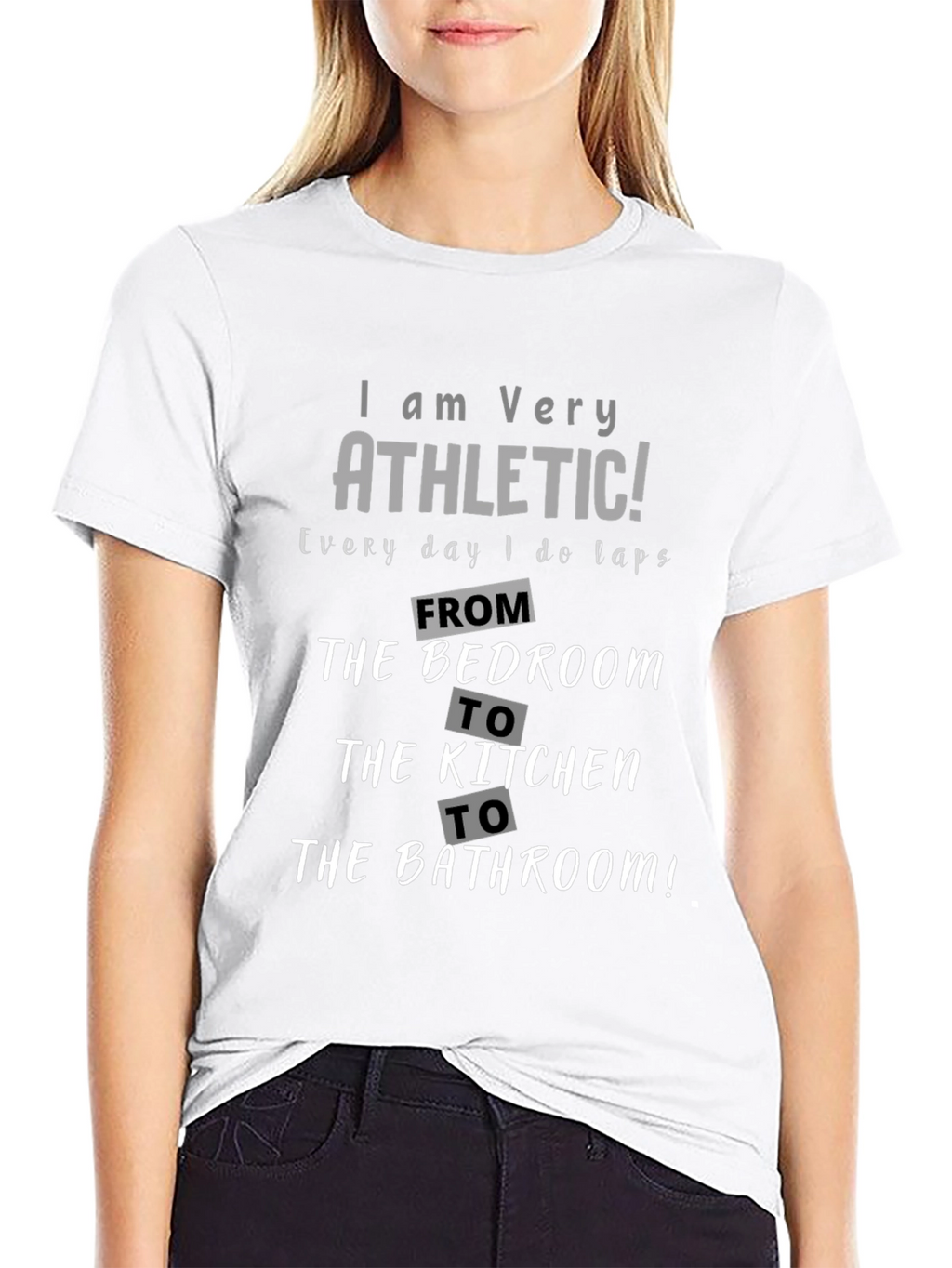 Funny Athletic T-Shirt - Bedroom to Bathroom Laps