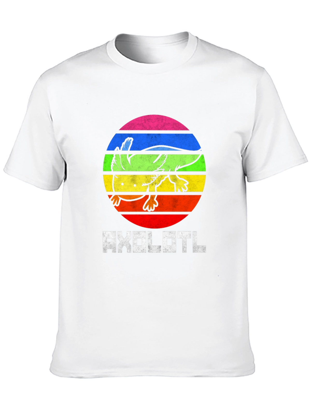 Axolotl Rainbow Circle Graphic Tee - Black