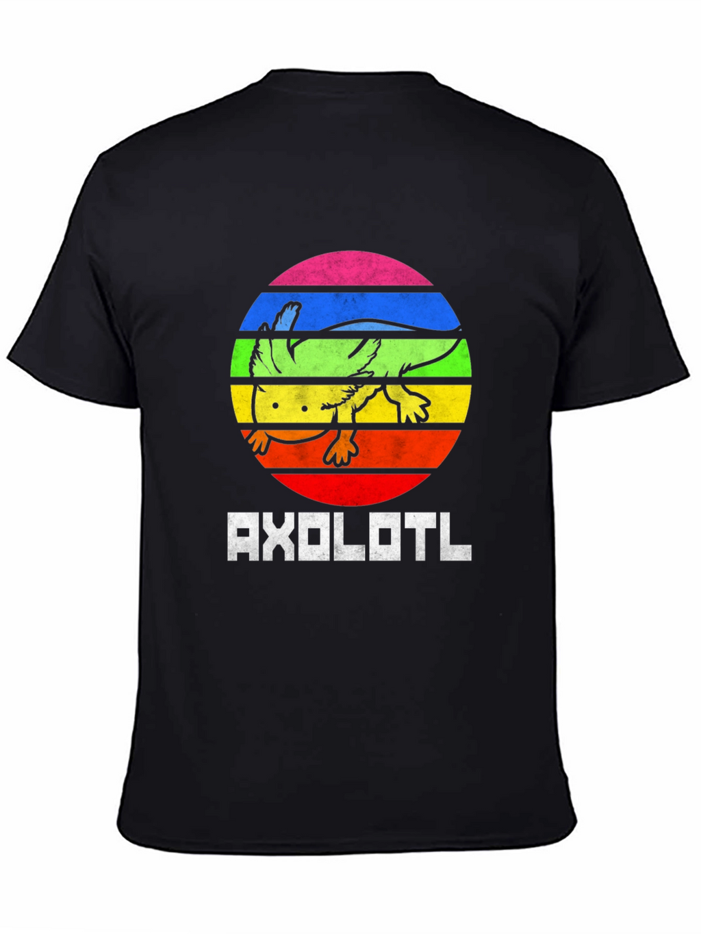 Axolotl Rainbow Circle Graphic Tee - Black