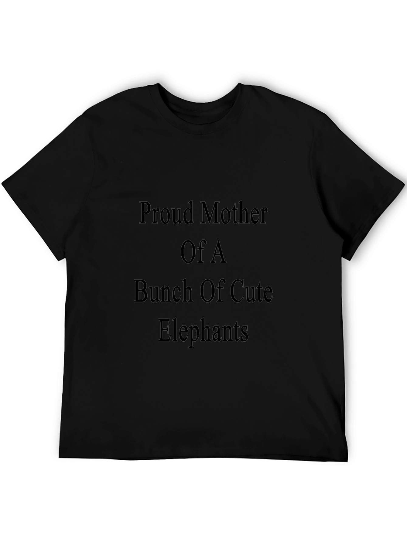 Proud Mother of Cute Elephants Black T-Shirt
