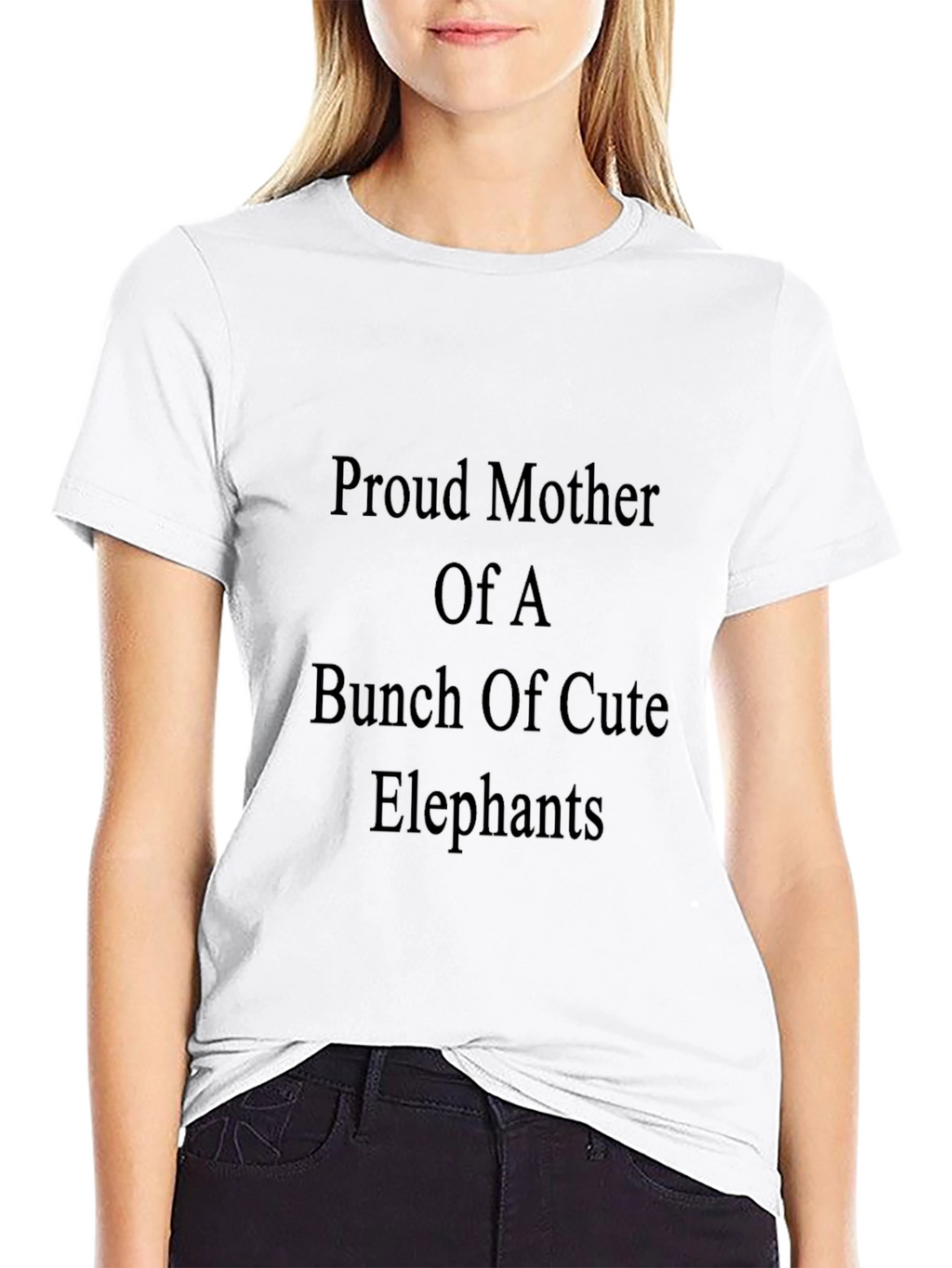 Proud Mother of Cute Elephants Black T-Shirt