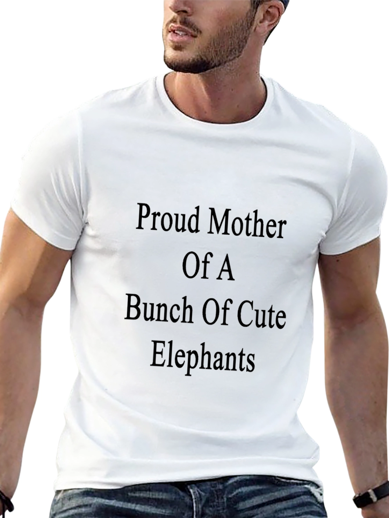 Proud Mother of Cute Elephants Black T-Shirt