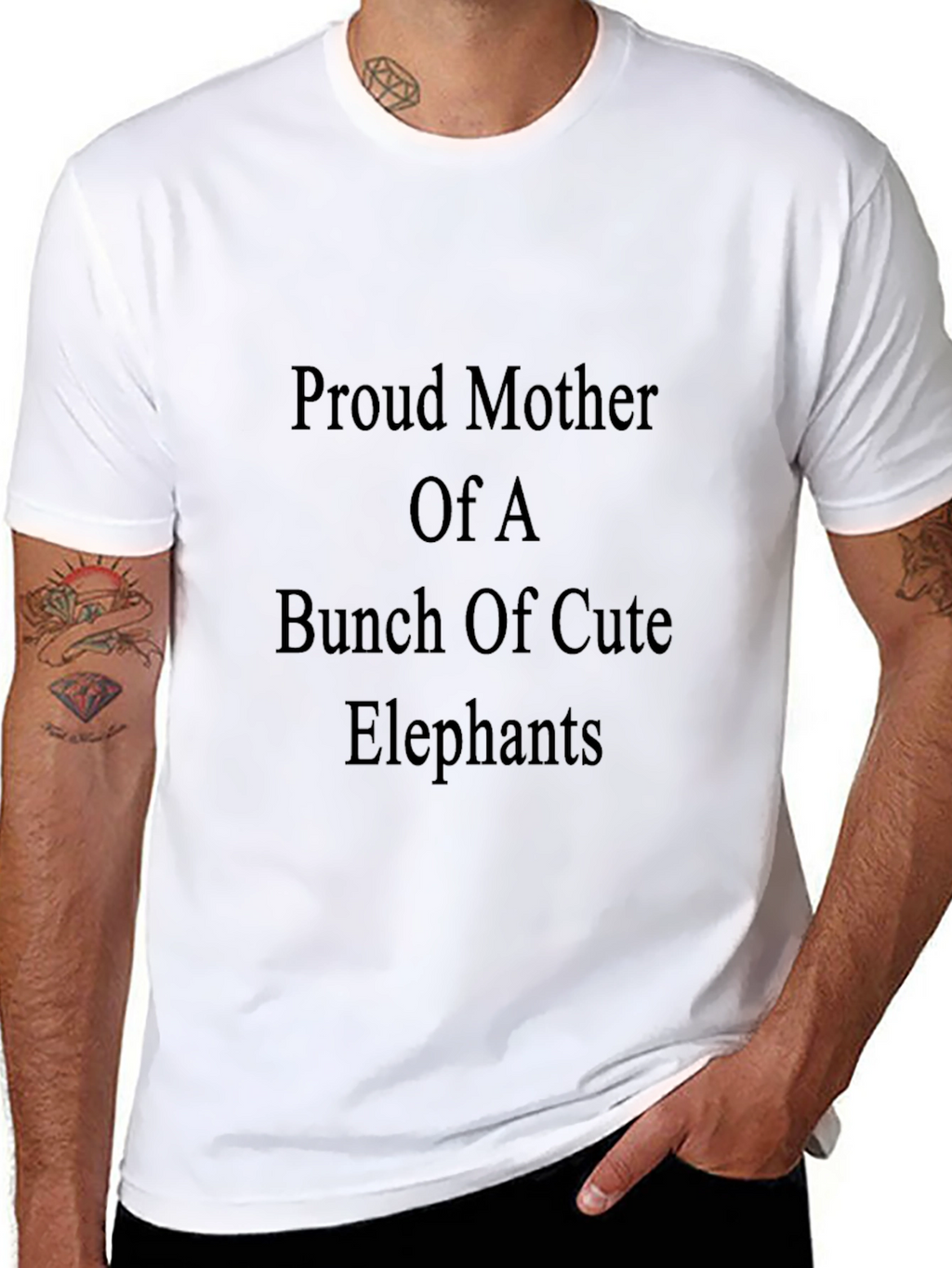 Proud Mother of Cute Elephants Black T-Shirt