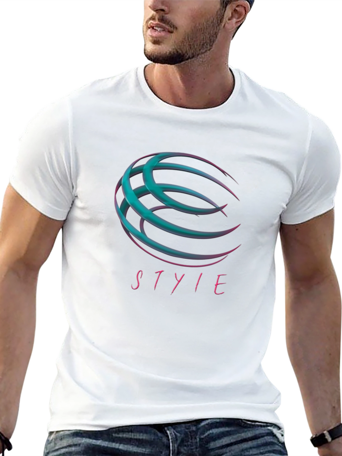 Stylish Abstract Graphic Black T-Shirt