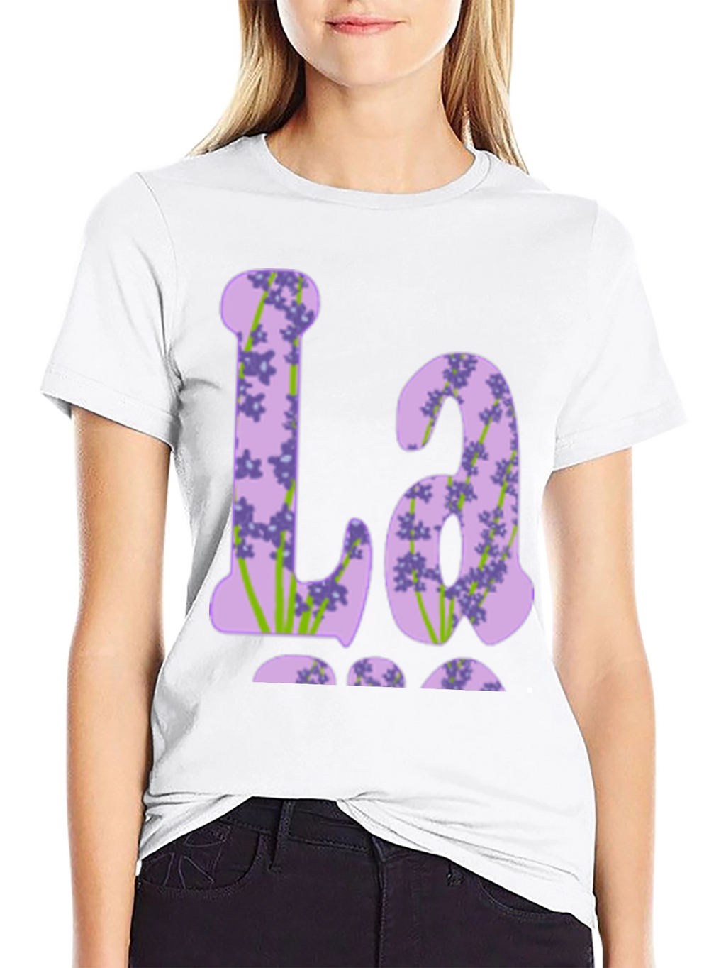 Floral Initial T-Shirt - La