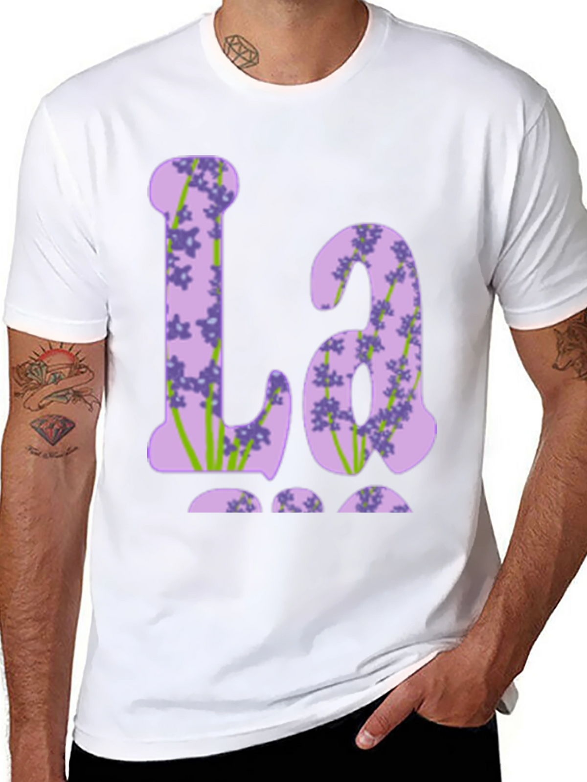 Floral Initial T-Shirt - La