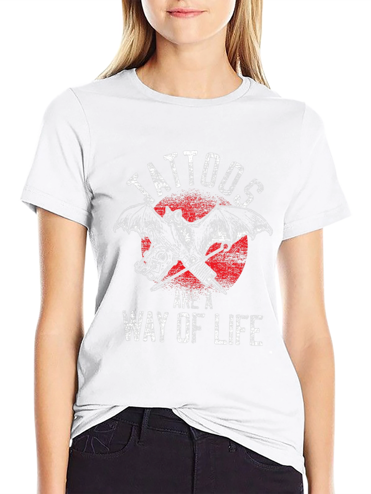 Tattoos Are A Way Of Life Bat Graphic Tee