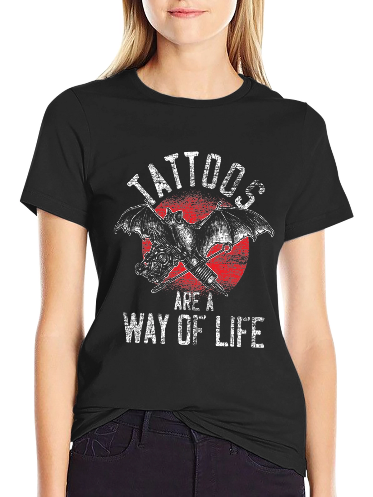 Tattoos Are A Way Of Life Bat Graphic Tee